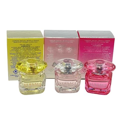 versace miniature variety trio collection perfume gift set for women|Versace mini fragrance set.